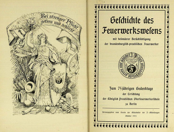 Karl Adolf Menzel - Geschichte des Feuerwerkswesens, 1915, 2 Beigaben (7/17)