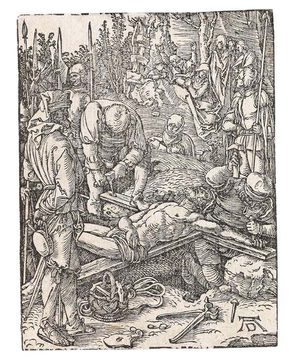 Albrecht Dürer - Christus wird an das Kreuz genagelt