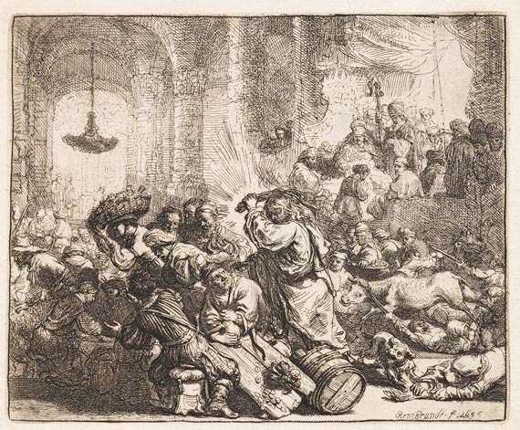 Harmensz. Rembrandt van Rijn - Christus, die Händler aus dem Tempel treibend