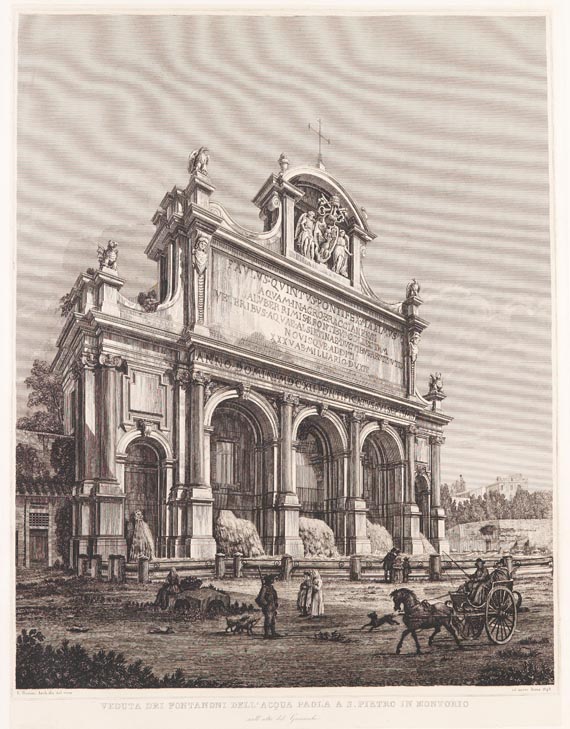  Italien - 18 Bll. Ansichten, u. a. aus Scenografia di Roma moderna. 1848-50. - Weitere Abbildung