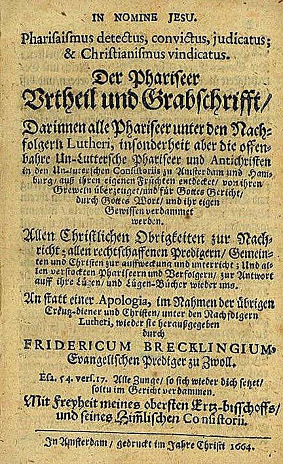 Friedrich Breckling - Der Pharisäer. 1664