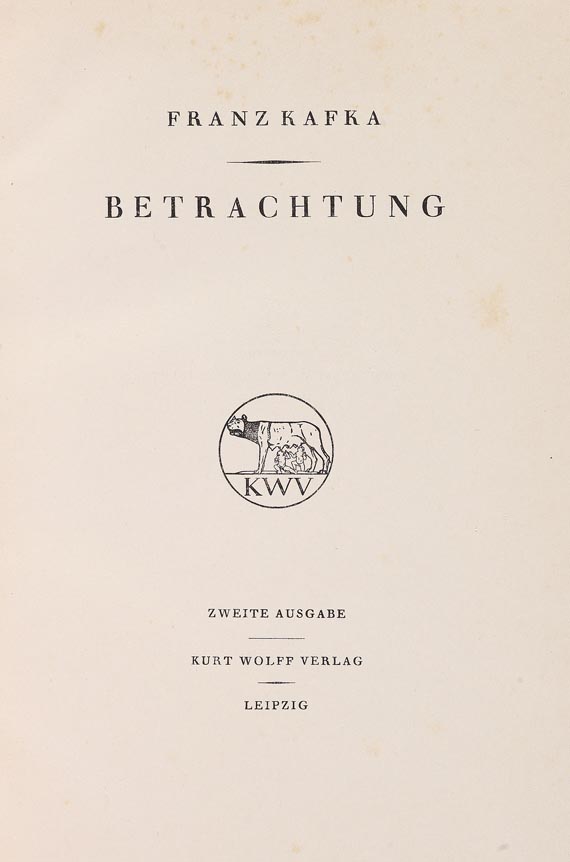 Franz Kafka - Betrachtung 1915