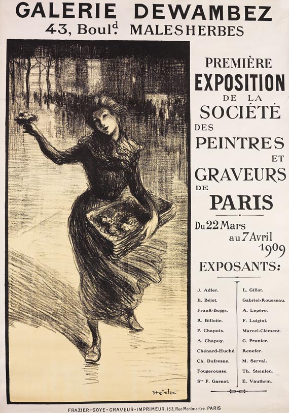 Théophile Alexandre Steinlen - Plakat Galerie Dewambez 1909