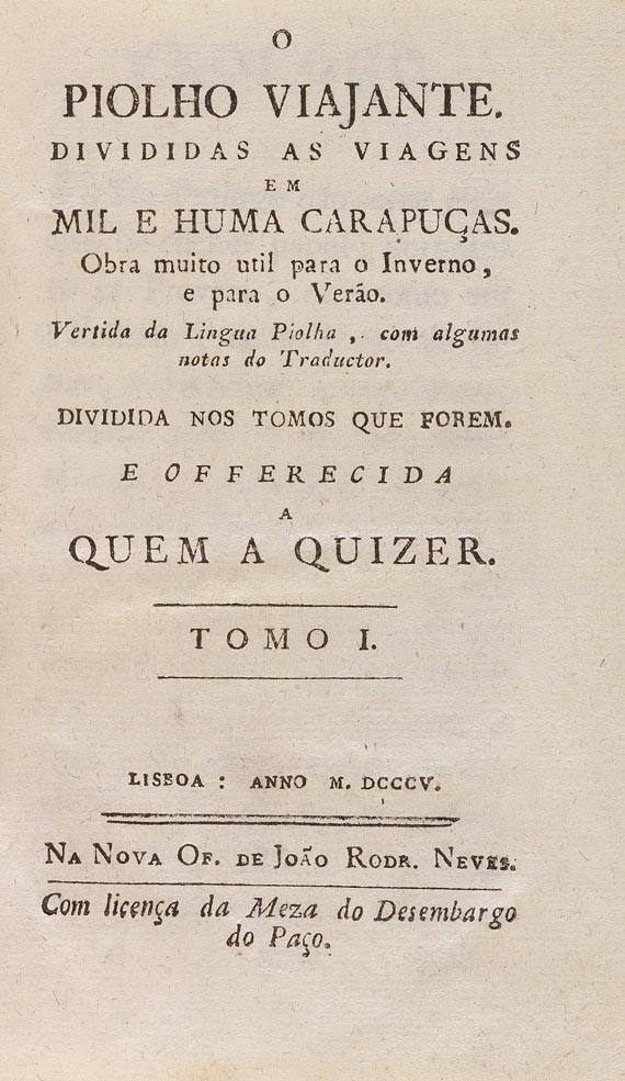 Antonio Policarpo da Silva - O Piolho Viajante 1802, 4 Bde.