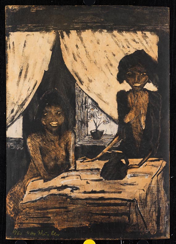 Otto Mueller - Zwei Zigeunermädchen im Wohnraum - Weitere Abbildung