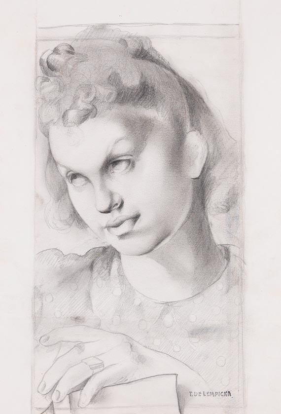 Tamara de Lempicka - Étude pour "Jeune fille dessinant"