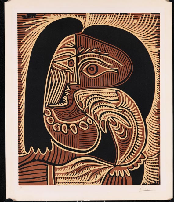 Pablo Picasso - Portrait de Jacqueline accoudé, au collier