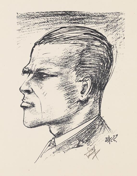 Otto Dix - Selbstporträt im Profil