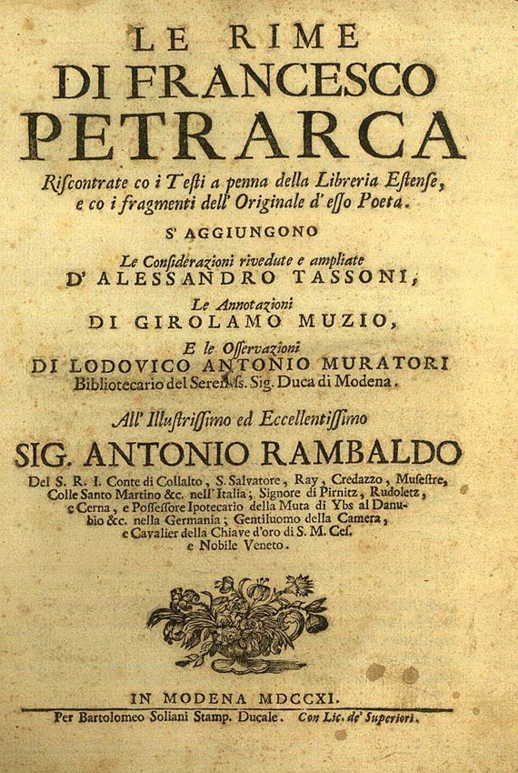 Francesco Petrarca - Le rime (1711)