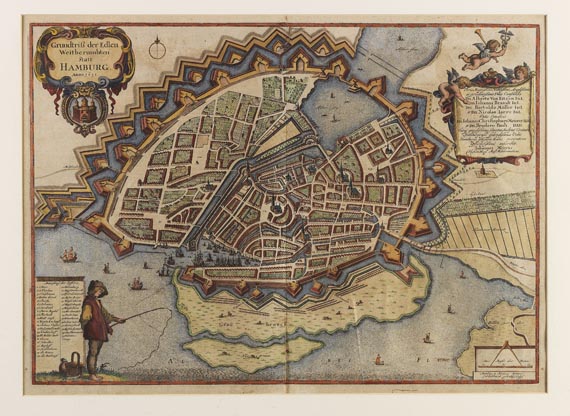 Hamburg - Grundtriß der edlen weitberumbten Statt Hamburg. 1651.