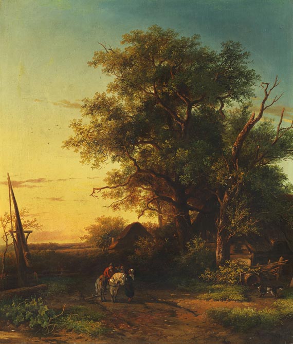 Cornelis van Leemputten - Landschaft mit Bauernfamilie