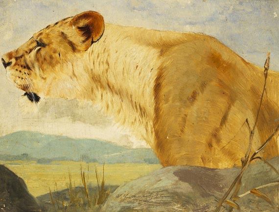 Friedrich Wilhelm Kuhnert - Kopf einer Löwin