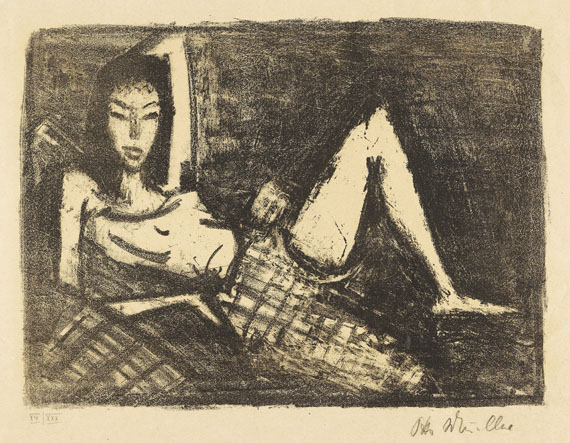 Otto Mueller - Mädchen auf dem Kanapee