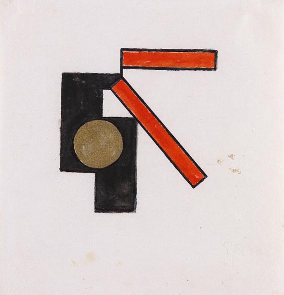 Erich Buchholz - Abstrakte Komposition (schwarz rot gold)