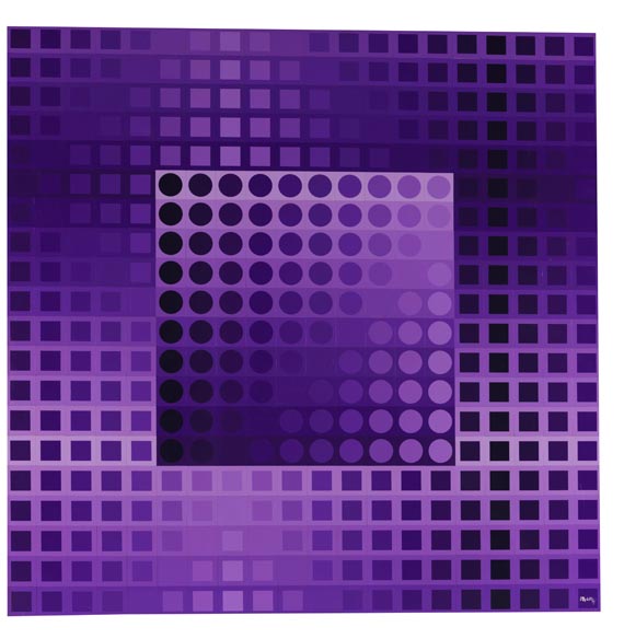 Victor Vasarely - Monocolour violet/violet