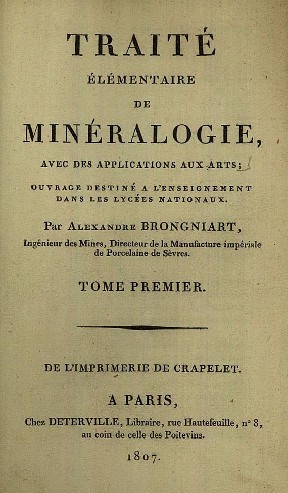 Alexandre Brongniart - Traité élémentaire de minéralogie. 1807. 2Bde.