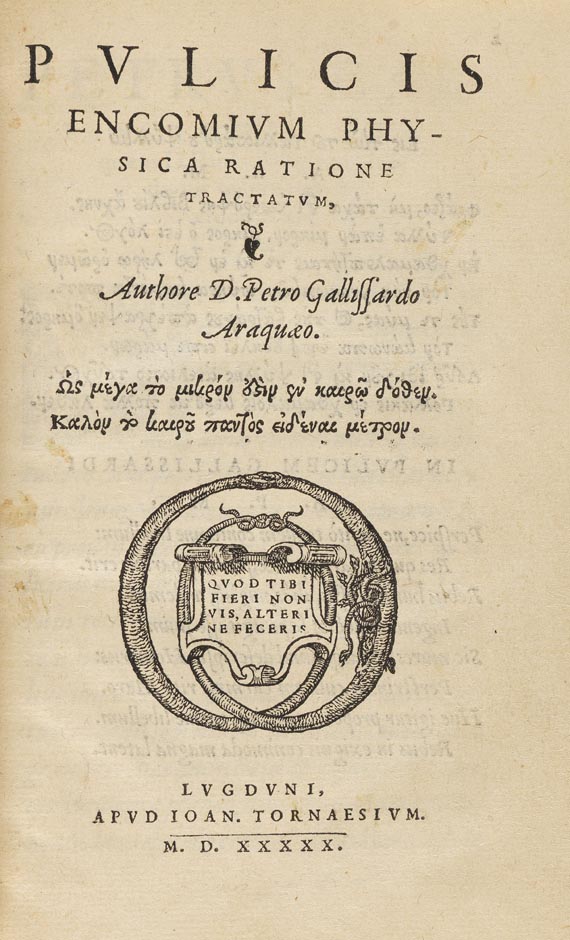 Pierre Gallisard - Pulicis Encomium. 1550