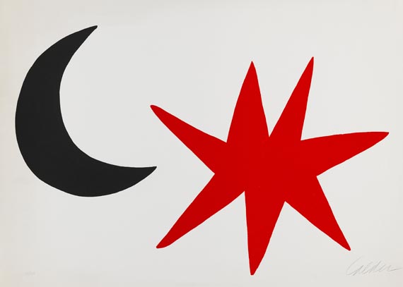 Alexander Calder - 2 Blätter: Mond und Stern. Rote Reiterstudie - Weitere Abbildung
