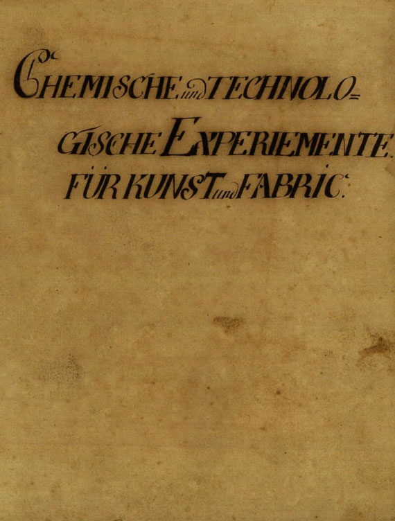  Manuskripte - Chemische und technologische Experimente. ca. 1820