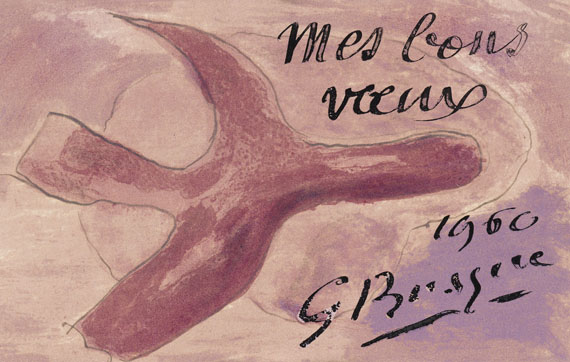 Georges Braque - L`oiseau mauve (Neujahrskarte)