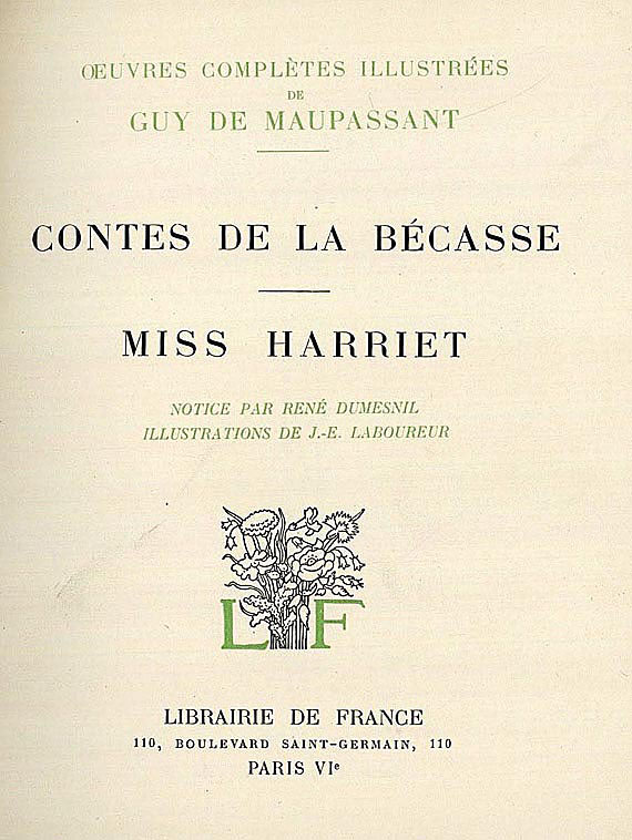 Guy de Maupassant - Contes de la Bécasse. 1935