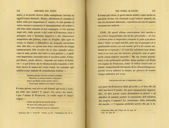 Dante Alighieri - Foscolo, Ugo, Dante, La commedia. 1842-43. 4 Tle. in 2 Bdn.