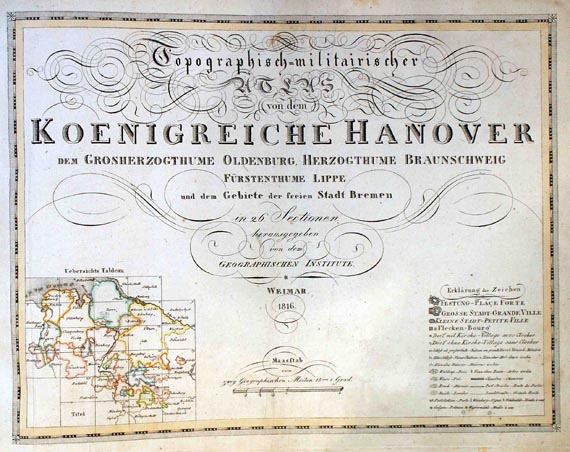 Topographisch-militairischer Atlas von dem Koenigreiche Hanover - Atlas von dem Königreiche Hanover. 1816.