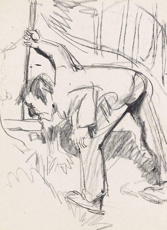 Ernst Ludwig Kirchner - Am Brunnen trinkender Bauer