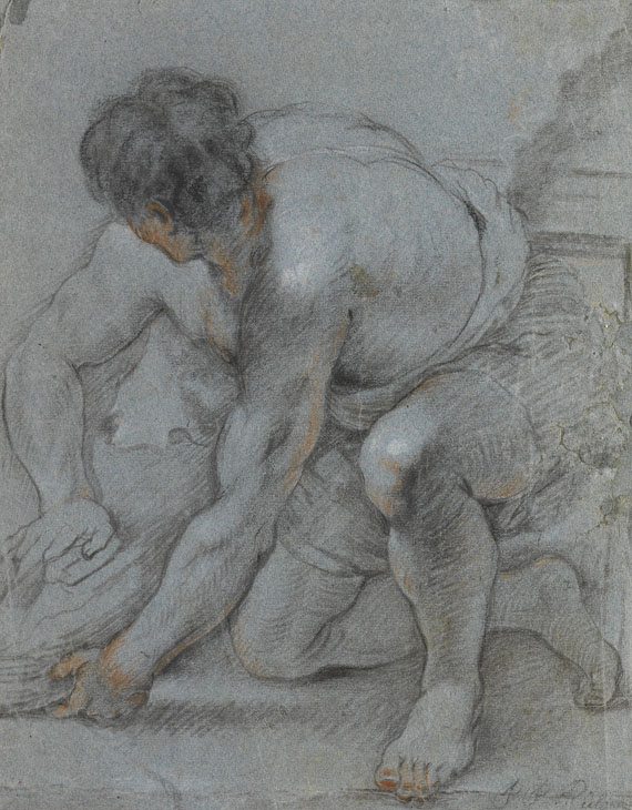 Peter Paul Rubens - Umkreis - Studie eines knieenden Mannes