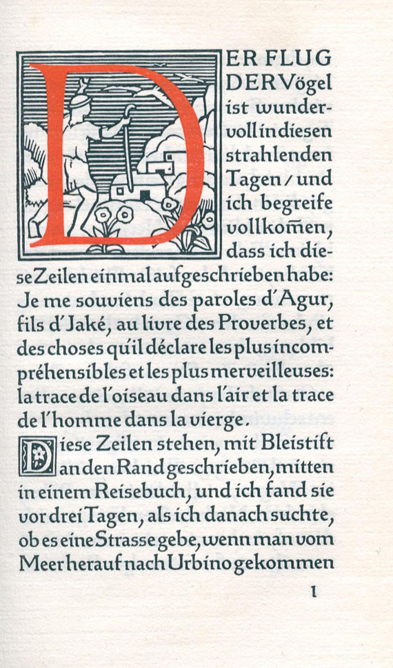 Bremer Presse - Hofmannsthal, H. von, Die Wege und die Begegnungen. 1913