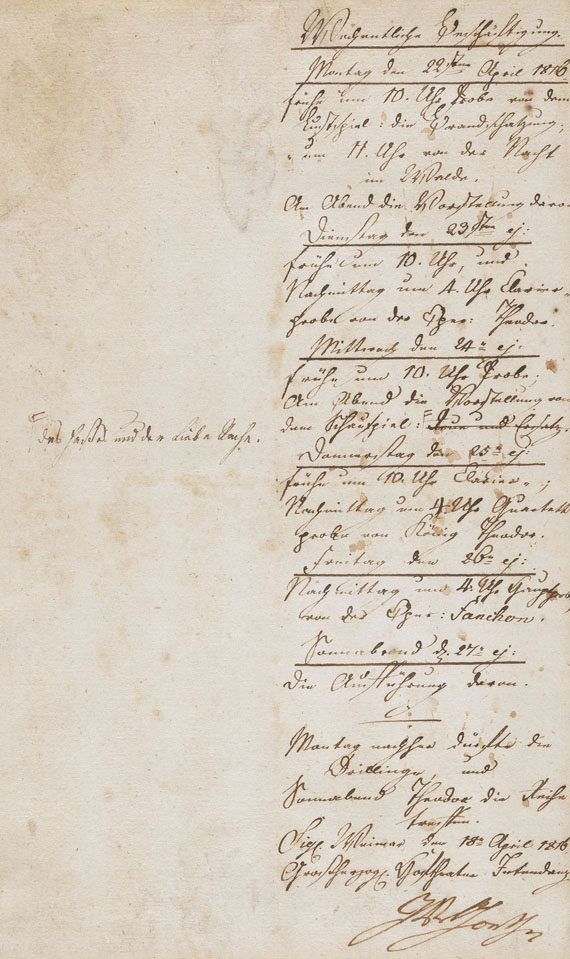 Johann Wolfgang von Goethe - 1 Autograph. 1816.