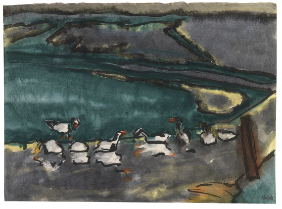Emil Nolde - See mit Enten in der Marschlandschaft