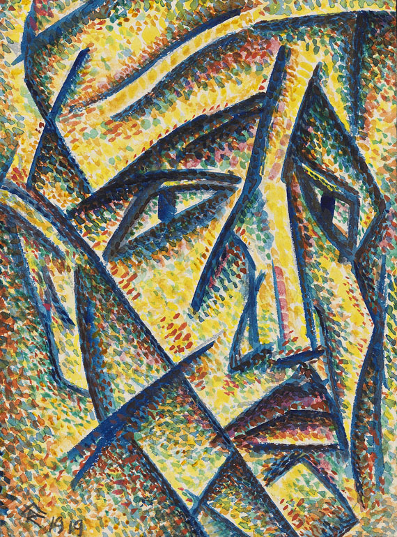 Thomas Ring - Ohne Titel (Abstrahierter pointillistischer Kopf)