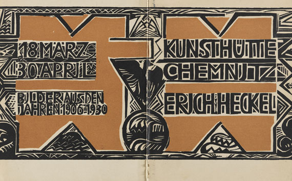 Erich Heckel - Faltumschlag für den Katalog der Ausstellung "Erich Heckel" in der Kunsthütte Chemnitz 1931