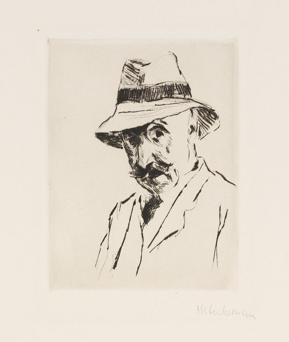 Max Liebermann - Selbstportrait mit dem Hut auf dem Kopf