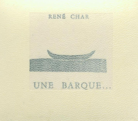   - Char, Une Barque. 1979.