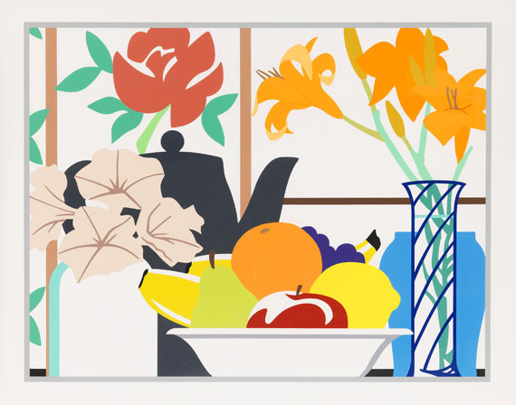 Tom Wesselmann - Still Life with Petunias, Lilies and Fruit