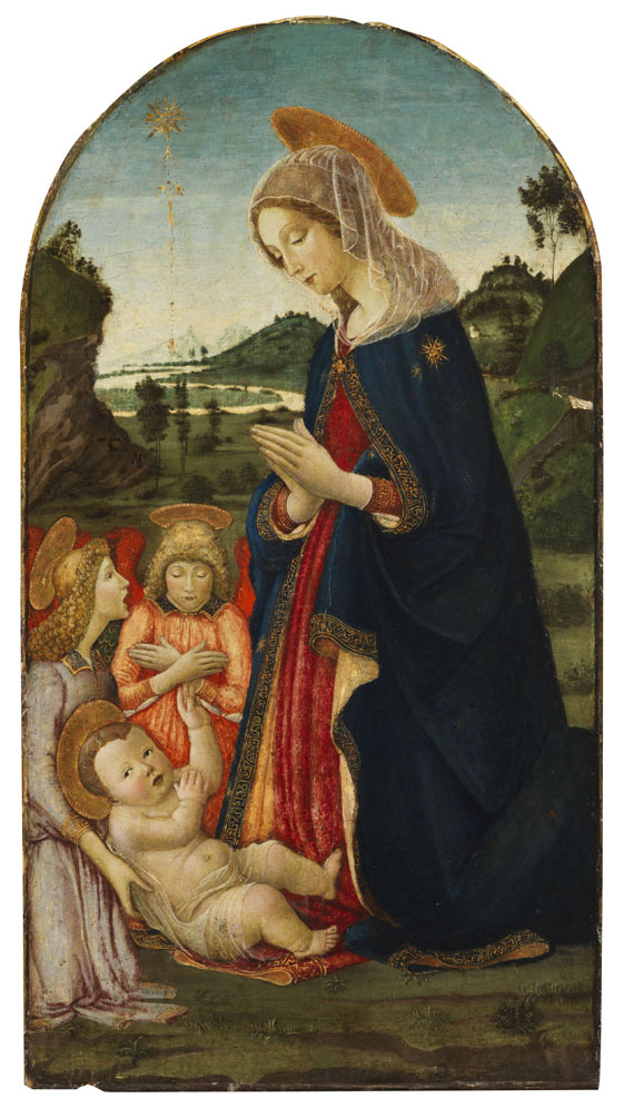 Francesco Botticini - Zugeschrieben - Anbetung Mariens mit zwei Engeln - Weitere Abbildung