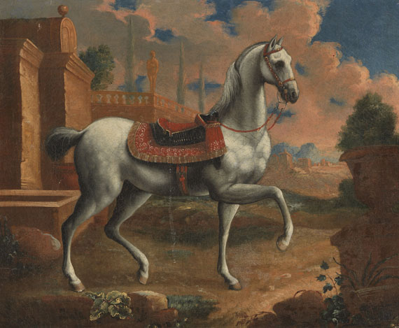 Johann Georg von Hamilton - Werkstatt - 4 Gemälde: Pferdeportraits vor Palastgartenarchitektur - Weitere Abbildung