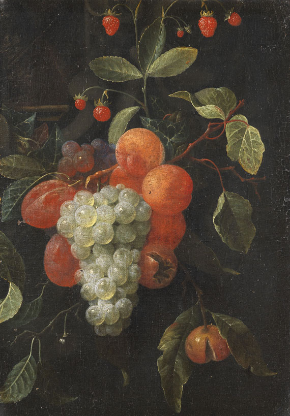Joris van Son - 2 Pendants: Weintrauben mit Pfirsichen, Pflaumen und Brombeeren - Weitere Abbildung