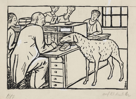 Thomas Theodor Heine - Das Schaf im Büro
