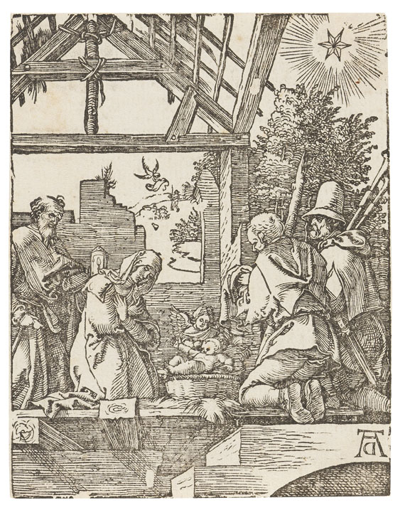 Albrecht Dürer - 4 Bll.: Geburt Christi. Christus vor Herodes. Die Dornenkrönung. Die Kreuztragung (aus der kleinen Holzschnittpassion)