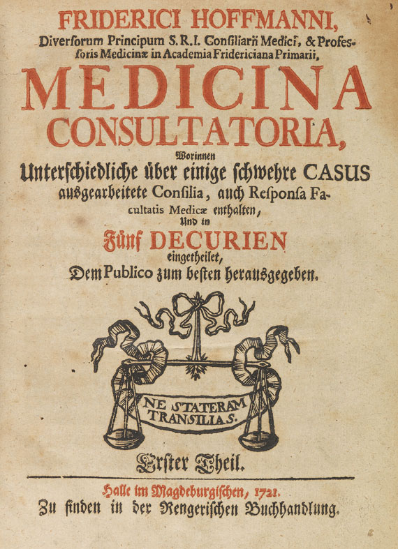 Friedrich Hoffmann - Medicina Consultatoria. 1721