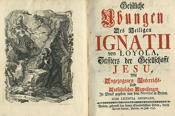   - Geistliche Übungen. 1747. - Dabei: Adam, Handbuch. - Bassanini, Kloster-Frau 1748