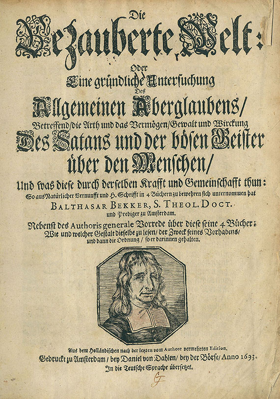 Alchemie und Okkulta - Bekker, B., Die Bezauberte Welt. 1693.