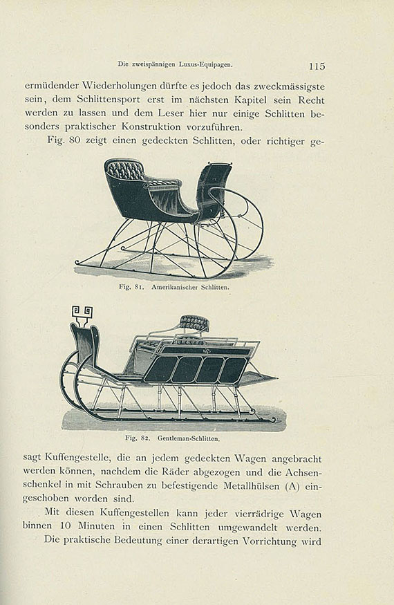Kutschen - Wrangel, C. G., Das Luxus-Fuhrwerk. 1898.