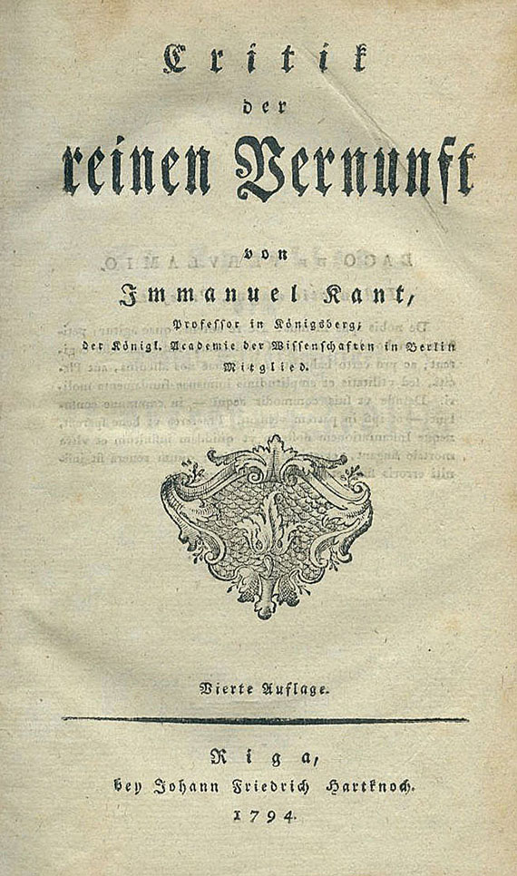 Immanuel Kant - Beobachtungen. 1766. Critik. 1794