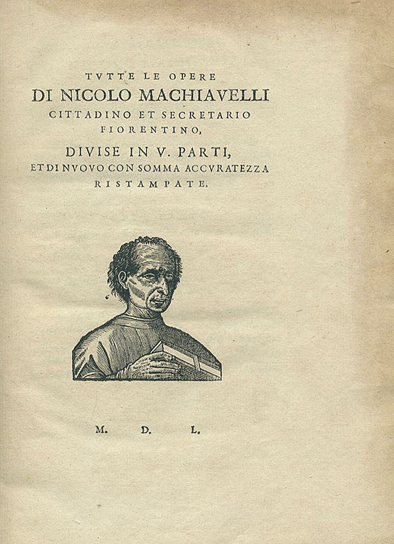 Niccolo Machiavelli - Opere. 2 Bde. 1550.