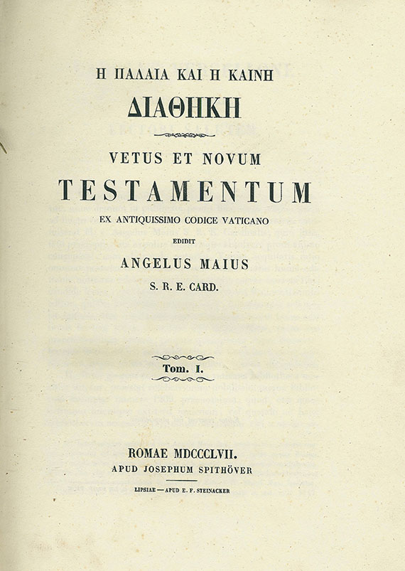 Mai, A. - Vetus et novum testamentum. 1857. 5 Bde.