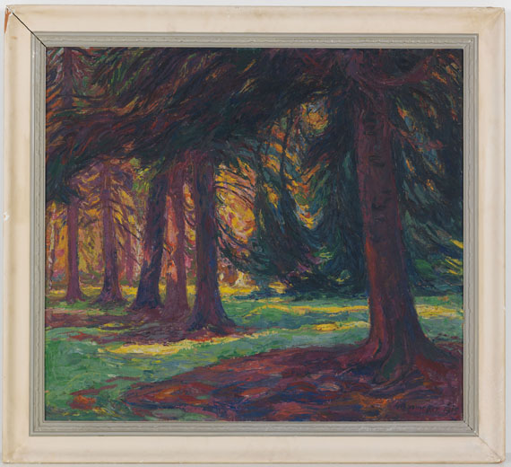 Georg Burmester - Herbstsonne im Walde - Rahmenbild